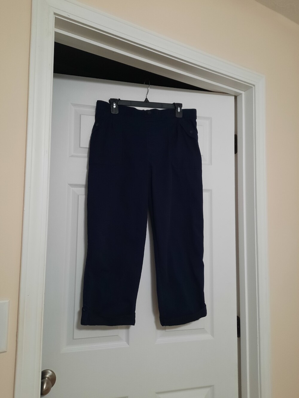 Bandolino Navy Blue Capri Pants Stretch Casual Size 16